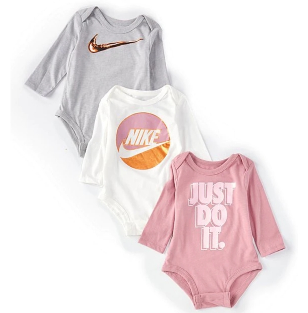 Nike Baby Girls Sparkle Bodysuits - 3 Pack - Picture 2 of 15